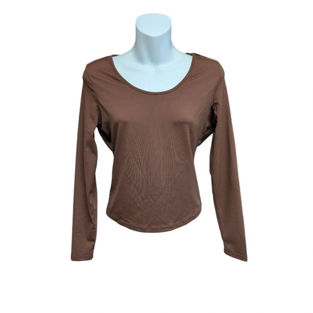 PacSun Long Sleeve Bodycon Tee in Brown Sz. M